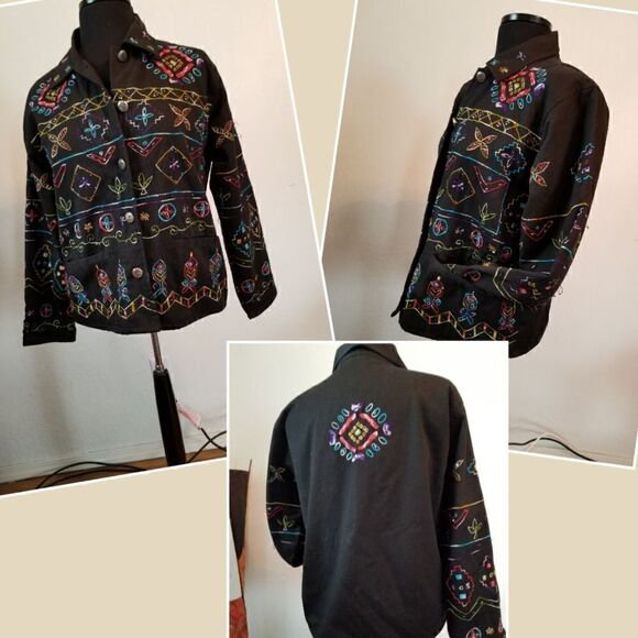New Directions 100% cotton  embroidered  jacket M - Picture 1 of 2